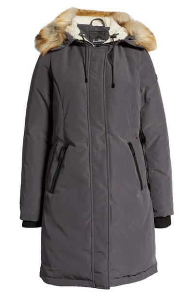 Sam Edelman Faux Fur Trim Down Parka In Shadow