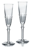 BACCARAT HARCOURT EVE SET OF 2 LEAD CRYSTAL CHAMPAGNE FLUTES,2802588