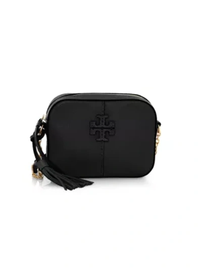 Tory Burch Mcgraw Leather Camera Bag In Black