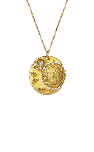 Evren Kayar Women's Celestial Sun And Moon 18k Yellow Gold Diamond Necklace