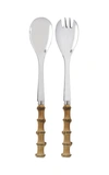 Sabre Panda Bamboo Two-piece Salad Set In Brown