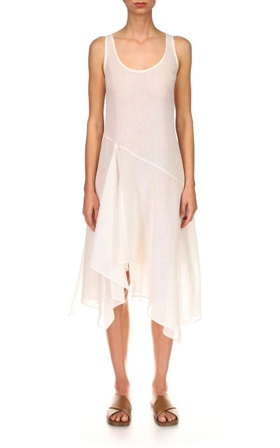 Michael Kors Tank Linen Handkerchief Dress In White