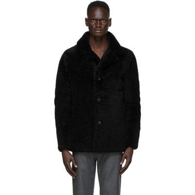 Yves Salomon Long-sleeve Fur Coat In Black