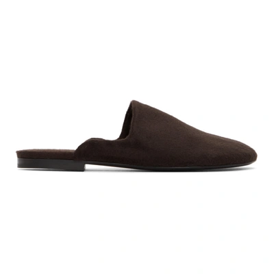 The Row Granpa Cashmere Backless Loafers In Espresso