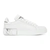 Dolce & Gabbana Dolce And Gabbana White And Silver Portofino Sneakers