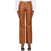Msgm Wrinkled Faux Patent Leather Pants In Brown