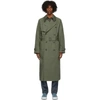 Kenzo Draping Trench Coat In 54 Fern