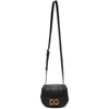 DOLCE & GABBANA BLACK SMALL 'DG' AMORE BAG