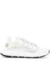 Versace Trigreca Low-top Sneakers In White,gold