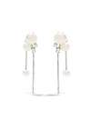 Tasaki 18kt White Gold Akoya Pearl And Diamond Chain Earrings In Silver