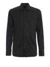 Prada Slim Stretch Cotton Poplin Shirt In Black