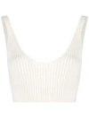 CASHMERE IN LOVE RIBBED KNIT CROPPED waistcoat