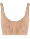 CASHMERE IN LOVE REESE RIBBED-KNIT CROPPED waistcoat