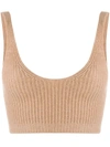 CASHMERE IN LOVE REESE RIBBED-KNIT CROPPED VEST