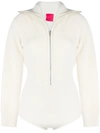 Cashmere In Love Ribbed-knit High-neck Bodysuit In White