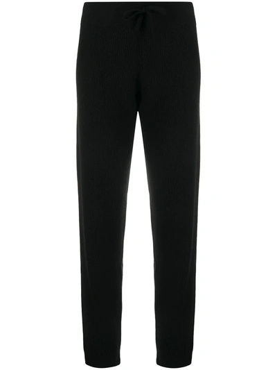 CASHMERE IN LOVE RIBBED-KNIT TRACK PANTS