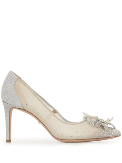 Badgley Mischka Gilda Crystal-embellished Pumps In Silver