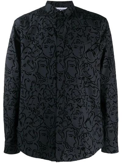 Moschino Jacquard-print Shirt In Black