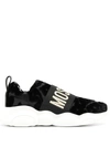 MOSCHINO EMBELLISHED LOGO SNEAKERS