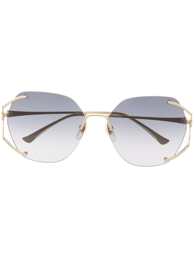 Gucci Round-frame Sunglasses In Gold