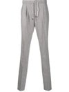 Brunello Cucinelli Drawstring Straight-leg Trousers In Grey
