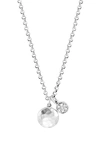 John Hardy Sterling Silver Dot Diamond Cluster & Hammered Disc Pendant Necklace, 16-18 In Diamond/ Silver