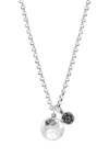 John Hardy Sterling Silver Dot Black Sapphire And Black Spinel Hammered Disc & Cluster Pendant Necklace, 16-18 In Black Sapphire/ Silver