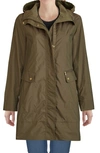 COLE HAAN SIGNATURE BACK BOW PACKABLE HOODED RAINCOAT,356SP990