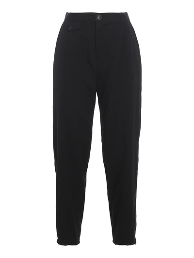 Yohji Yamamoto Slim Fit Wool Pants In Black