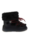 Moncler Insolux M Faux Shearling-trimmed Leather Boots In Black