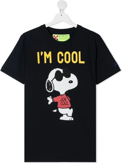 Mc2 Saint Barth Teen I'm Cool Snoopy T-shirt In Blue