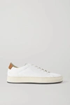 COMMON PROJECTS RETRO LOW SUEDE-TRIMMED LEATHER SNEAKERS