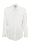 Etro Embroidered-logo Long-sleeved Shirt In White
