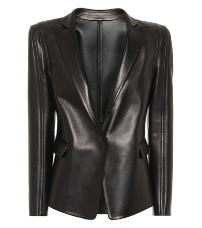 Valentino Garavani Single-breasted Leather Blazer In Black
