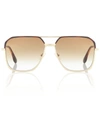 Victoria Beckham 59mm Gradient Aviator Sunglasses In Brown