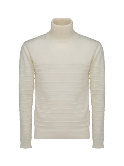 Barena Venezia Striped Virgin Wool Rollneck Sweater In Neutrals