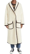 Free People Irresistible Teddy Faux Shearling Long Cardigan In Cream