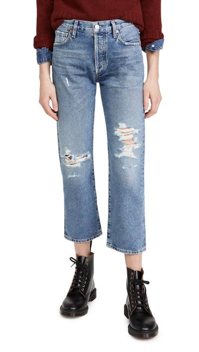 Citizens Of Humanity Distressed-effect Mid-rise Cropped Jeans In Wistful