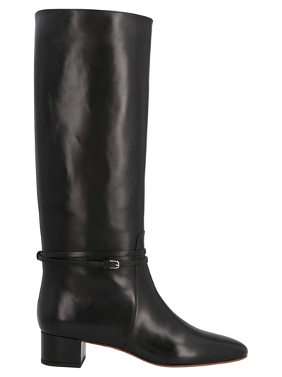 Francesco Russo 35mm Leather Tall Boots In Black
