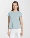 Lafayette 148 Plus-size Cotton Jersey Modern Tee In Blue