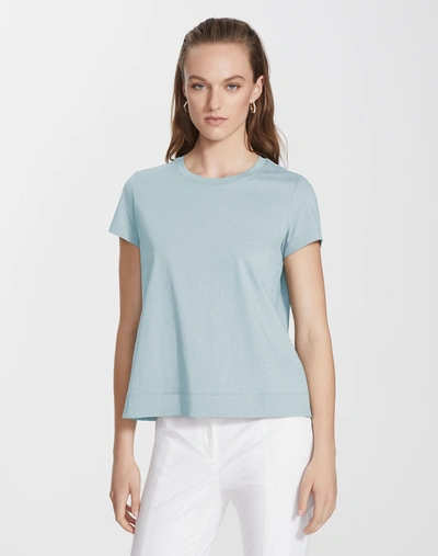 Lafayette 148 Plus-size Cotton Jersey Modern Tee In Blue