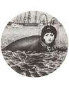 Fornasetti Printed Plate In Grey