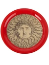 Fornasetti Sole Gold Red Tray In Red