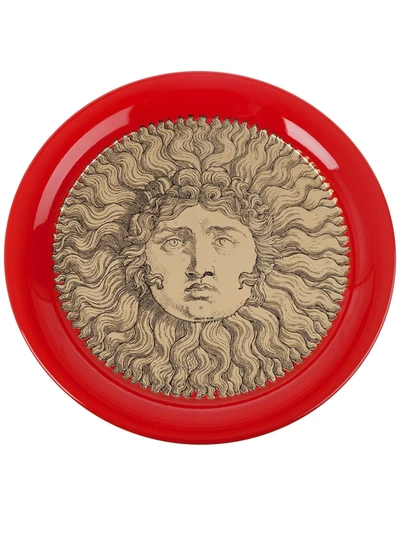 Fornasetti 'sole Gold Red'托盘 In Red