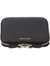 Prada Saffiano Leather Tic-tac-toe Set In Black