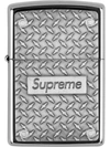 Supreme Diamond Plate Zippo Lighter In Silver