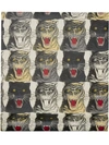 Gucci Tiger Face Printed Wallpaper In Multicolour