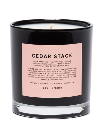 Boy Smells Black And White Cedar Stack Candle