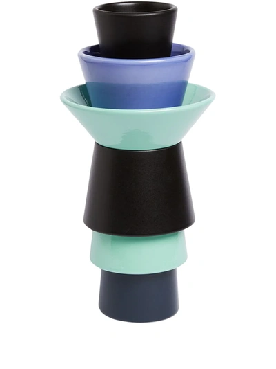Bitossi Ceramiche Marco Zanini Ceramic Vase In Black,blue