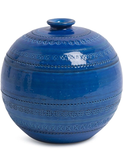 Bitossi Ceramiche Ball Vase In Blue